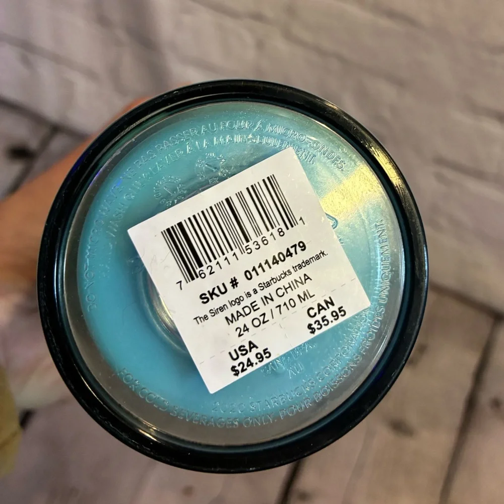 Starbucks Color Changing Tumbler 24oz Cup Blue Green Silicone Straw Topper‎ 2023